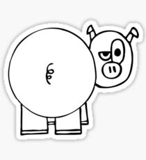 Not Happy Pig Sticker