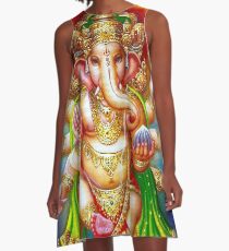 Vestido acampanado "GANESHA HINDU GOD" Vintage Deity Imprimir