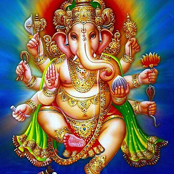 GANESHA HINDU GOD ; Vintage Deity Print