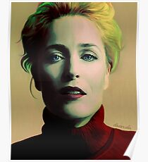 Gillian Anderson oil color portrait Poster