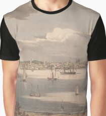 Vintage Pictorial Map of Gloucester MA (1836) Graphic T-Shirt