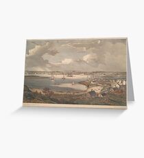 Vintage Pictorial Map of Gloucester MA (1836) Greeting Card