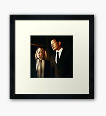 Mulder and Scully - oil color painting Framed Print