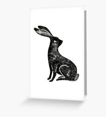 Hare Lino Print Greeting Card