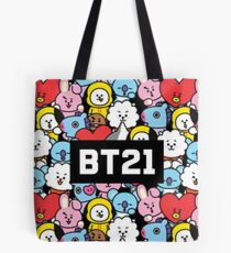 Black BT21 Phone case Tote Bag