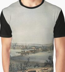 Vintage Pictorial Map of New Haven CT (1849) Graphic T-Shirt