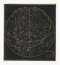 Vintage Astronomische & Himmelskarte (1850) Fotodruck