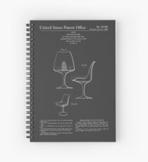 Cuaderno de espiral Diseño de patente de silla de tul Eero Saarinen de mediados de siglo moderno moderno