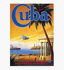 Visit Cuba Pan American Airlines Vintage Travel Poster Photographic Print