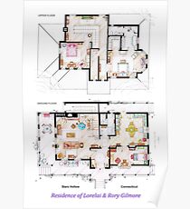 House of Lorelai & Rory Gilmore - Both Floorplans Poster