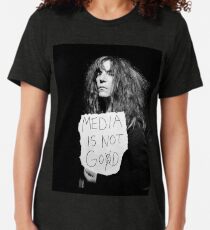 Camiseta de tejido mixto Los medios no son DIOS