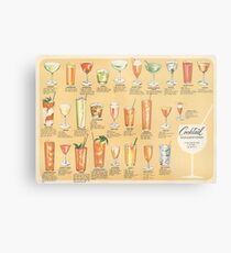 Mid Century Cocktail Suggestions Vintage Design Metal Print