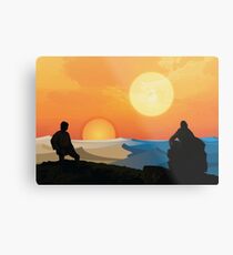 Hero's Journey: Binary Sunset Metal Print