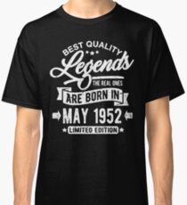 Camiseta clásica Legends born in may 1952