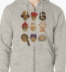 Wes Anderson's Hats Zipped Hoodie