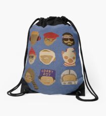 Wes Anderson's Hats Drawstring Bag