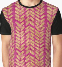 Fancy Gold Brush Pattern Graphic T-Shirt