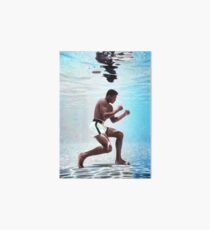 Muhammad Ali underwater colorful poster Art Board