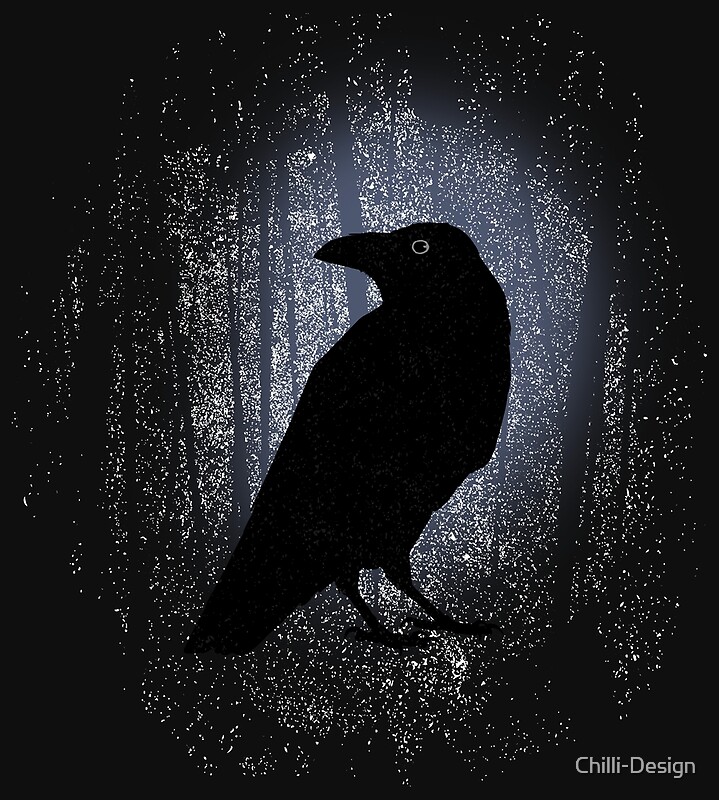 "Gothic Raven In Moonlight Forest" by ChilliDesign Redbubble