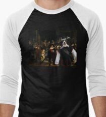 Boston Terrier Art - The Night Watch Men's Baseball ¾ T-Shirt