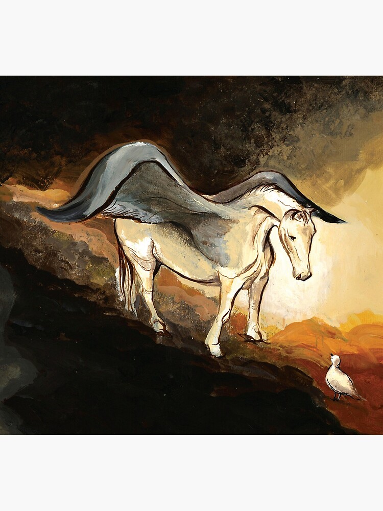 Winged horse with seagull - Silver Stream Children's Book illustration by CatarinaGarcia