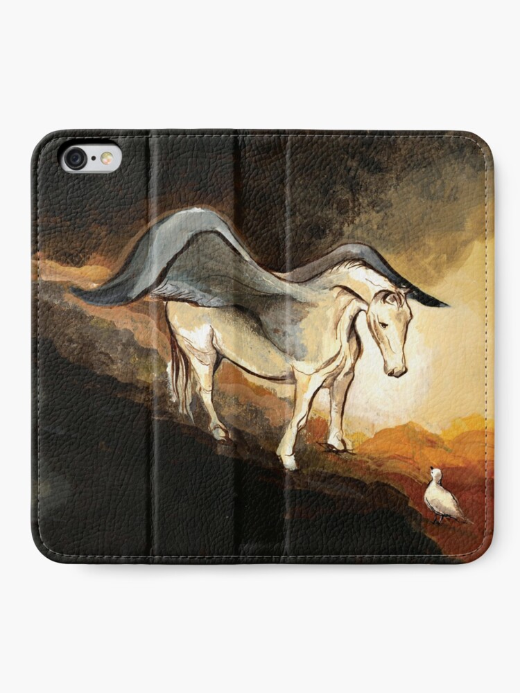 Alternate view of Winged horse with seagull - Silver Stream Children's Book illustration iPhone Wallet