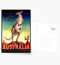 "AUSTRALIA OUTBACK" Weinlese-Känguru-Reise-Plakat Postkarten