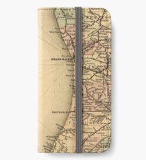 Vintage Map of Lake Michigan (1876) iPhone Wallet/Case/Skin