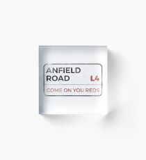 Liverpool "Come on you reds" street sign - Liverpool wall art - Liverpool posters - Liverpool accessories Acrylic Block