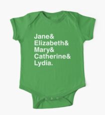 Jane & Elizabeth & Mary & Catherine & Lydia. Short Sleeve Baby One-Piece