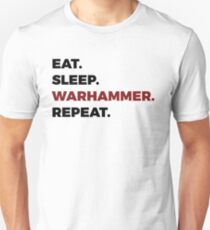 Camiseta unisex Eat Sleep Warhammer Repeat
