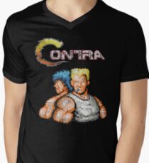 Contra Vintage Heros Pixel T-Shirt mit V-Ausschnitt für Männer