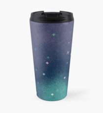 Lilac and Aqua Pixel Galaxy Travel Mug