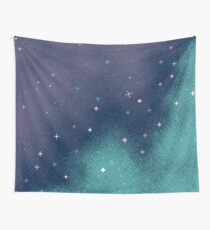 Lilac and Aqua Pixel Galaxy Wall Tapestry