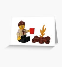 LEGO UK Scout Leader by Fire Greeting Card