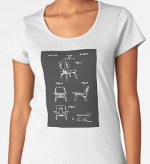 Mid Century Eames LCW Molded Plywood Chair Patent Drawing Women's Premium T-Shirt