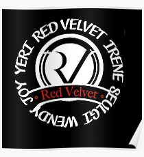 Roter Samt-weißer Raum Poster