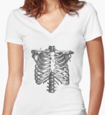 Schulter- und Brustkorb-Diagramm Tailliertes T-Shirt mit V-Ausschnitt