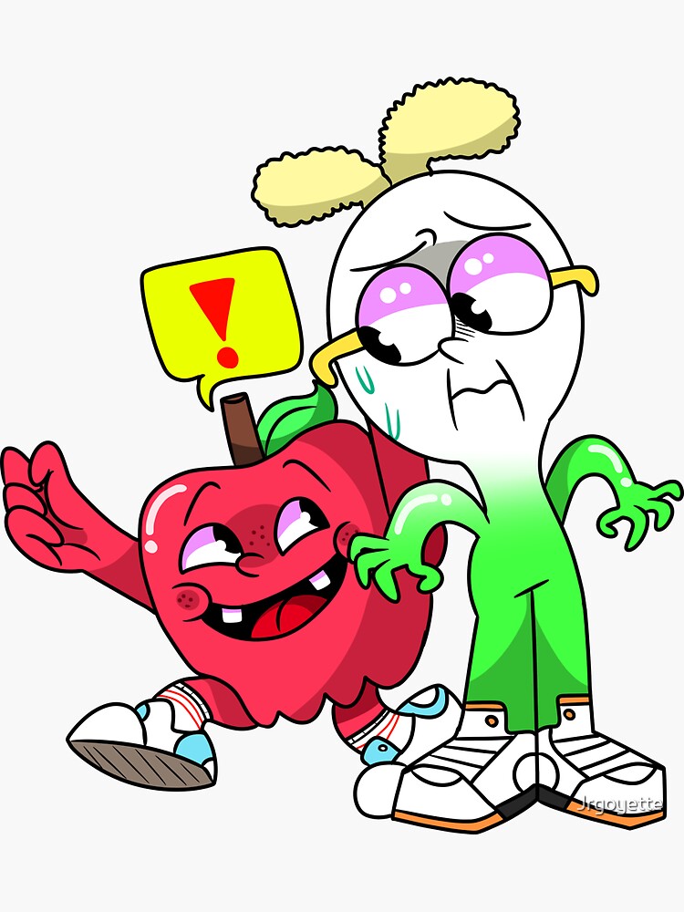 "Apple and Onion Cartoon Network" Sticker by Jrgoyette Redbubble
