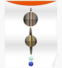 Solar system planets to scale Poster