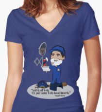Kids with Beards Women's Fitted V-Neck T-Shirt
