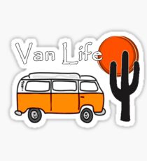 Van Life Camper Van Desert Scene Sticker