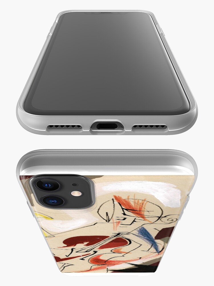 Alternate view of Cello and Guitar Player Musicians Painting Drawing iPhone Case & Cover