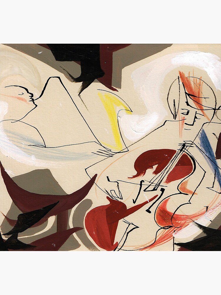 Cello and Guitar Player Musicians Painting Drawing by CatarinaGarcia