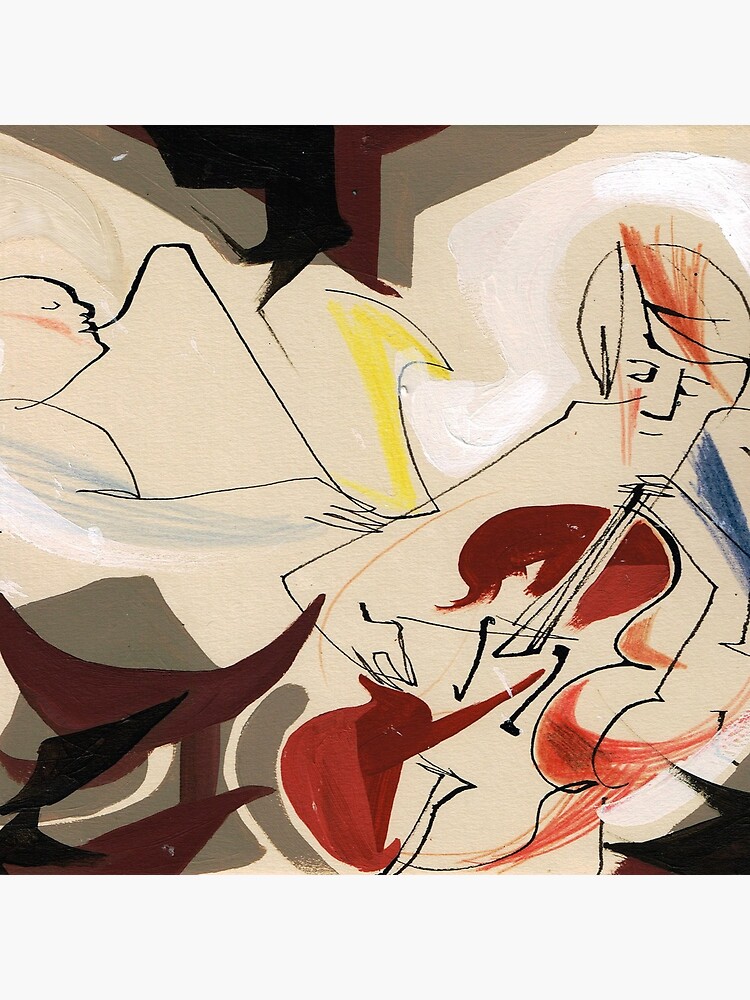 Cello and Guitar Player Musicians Painting Drawing by CatarinaGarcia