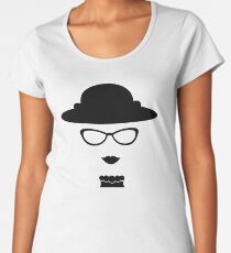 Vintage lady with eyeglasses drawing Women's Premium T-Shirt