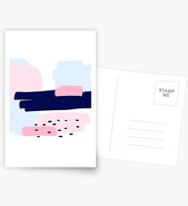 Modern Abstract Brush Stroke Art Postcards