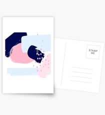 Modern Abstract Brush Stroke Art Postcards