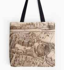 Vintage Pictorial Map of Windsor Castle (1677) Tote Bag