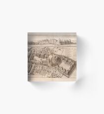 Vintage Pictorial Map of Windsor Castle (1677) Acrylic Block